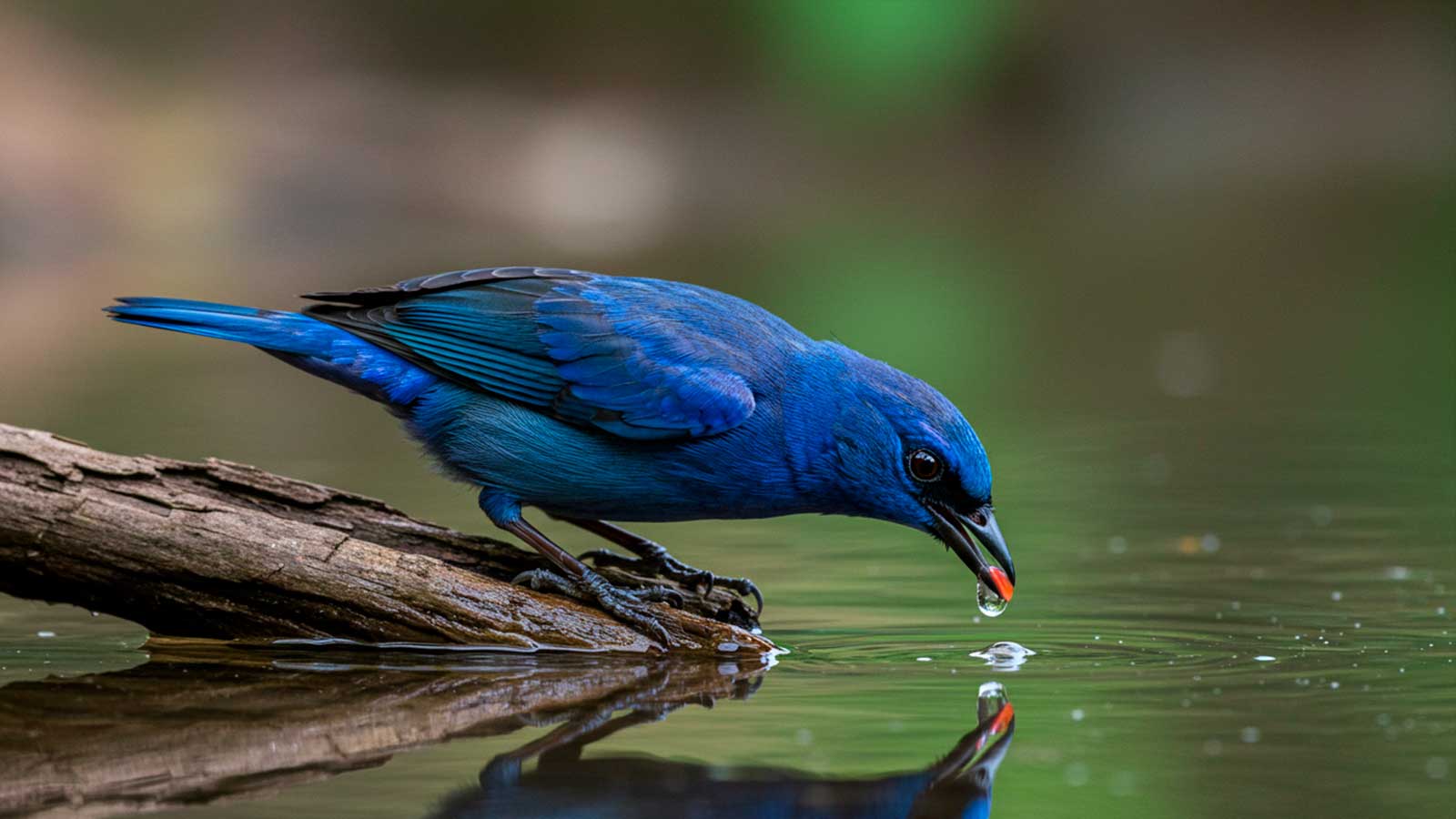 passarinho azul indo