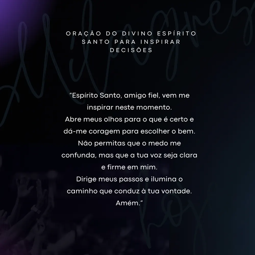 Oracao do Divino Espirito Santo para Inspirar Decisoes